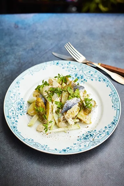 Potato salad with herring