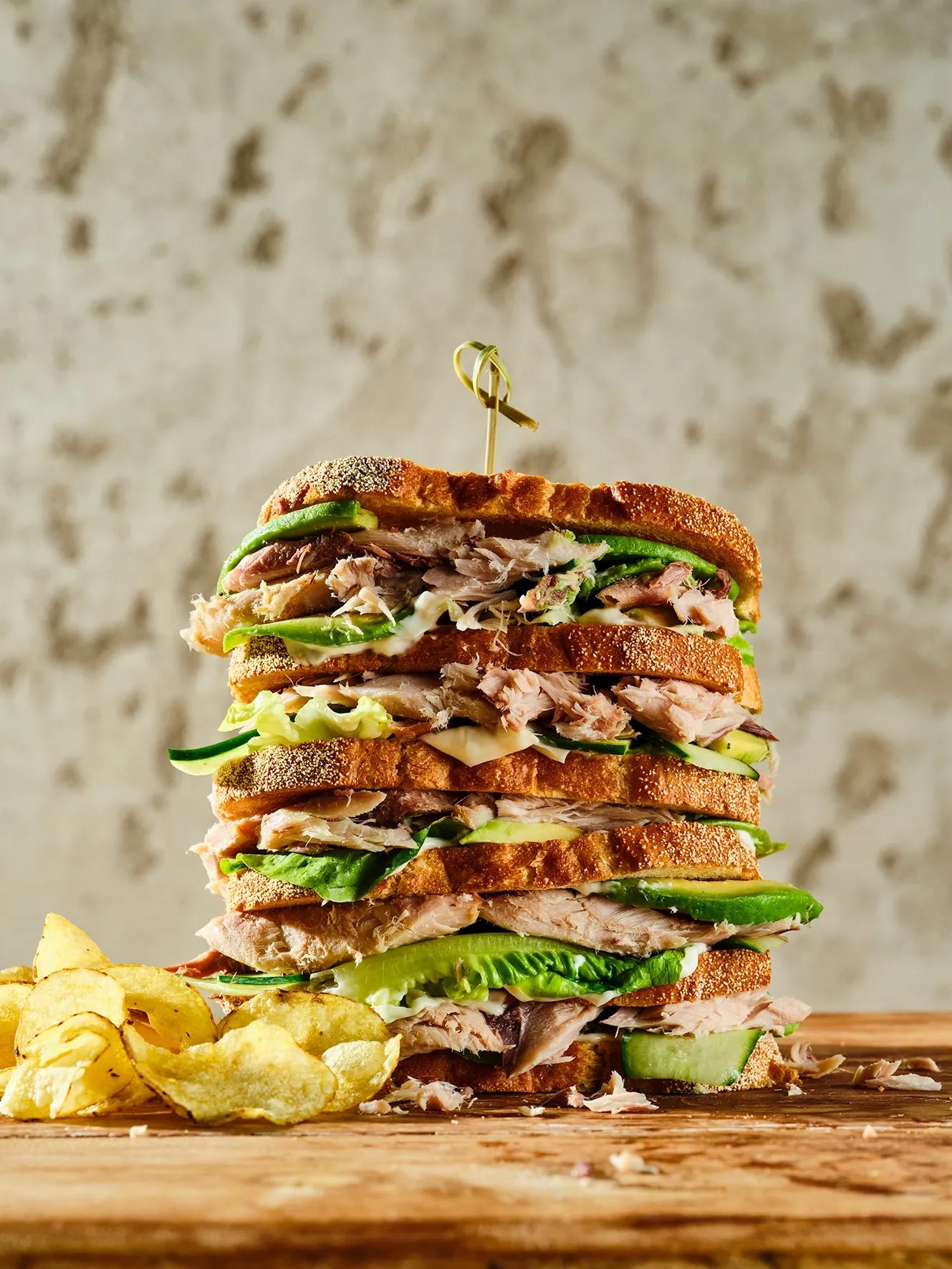 Club sandwich with jack mackerel