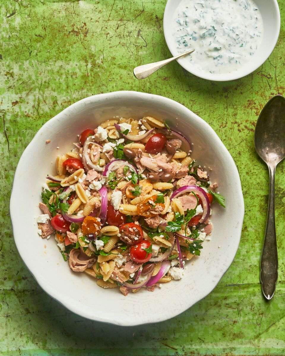 Greek Tuna Pasta Salad