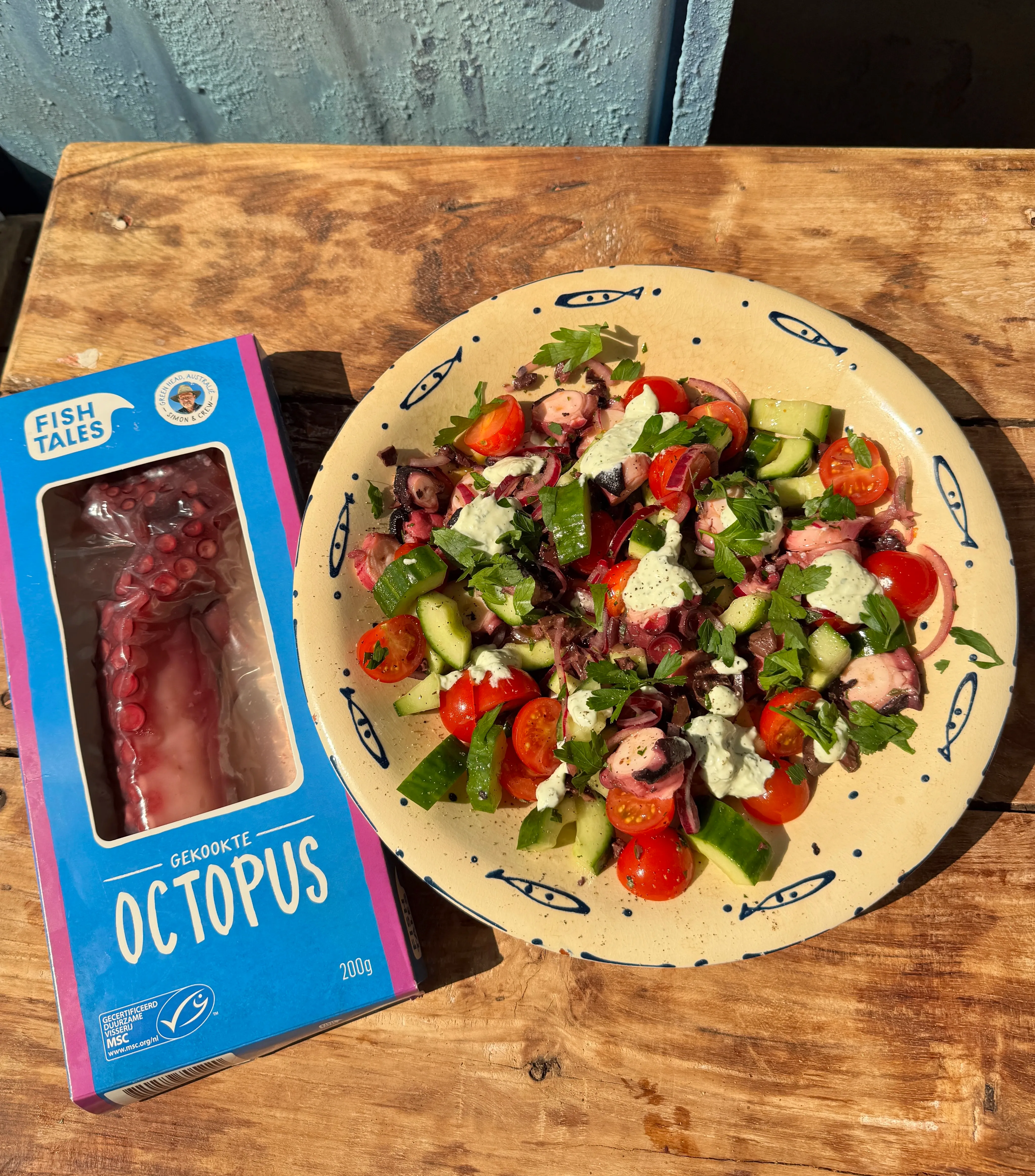 Octopus salade Griekse stijl