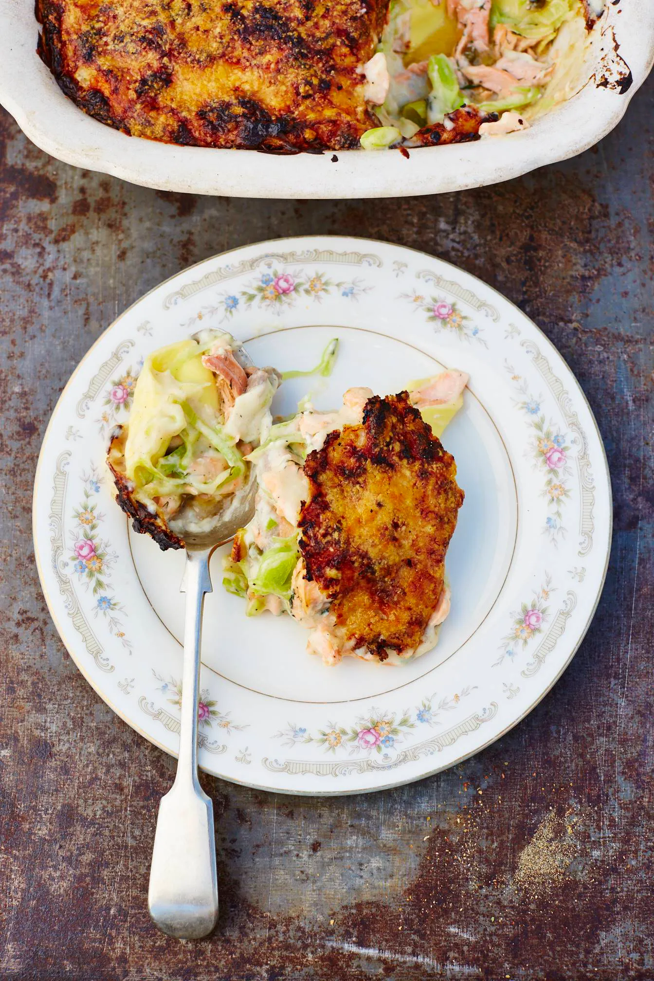 Salmon lasagna