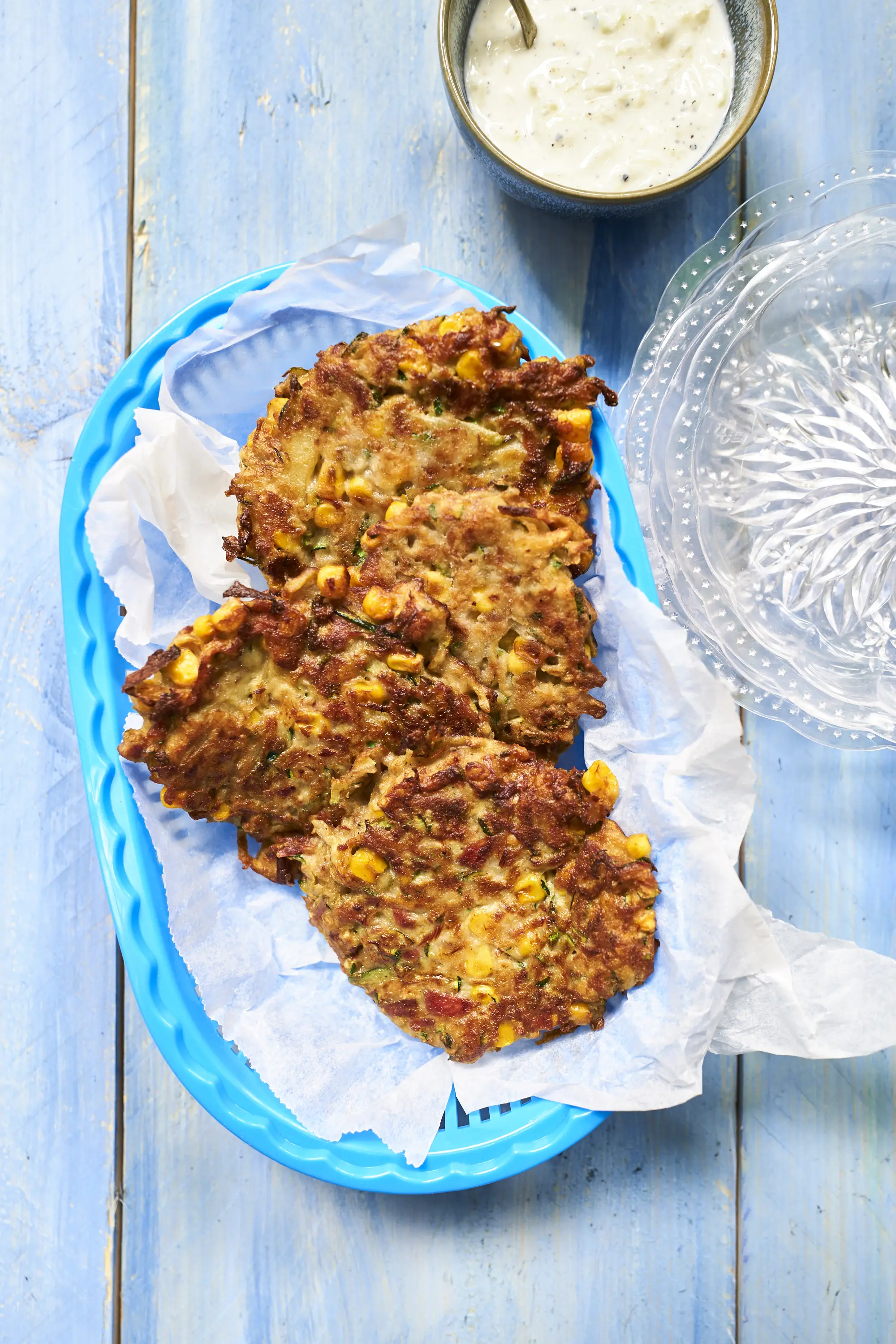 Tuna Fritters with Tzatziki